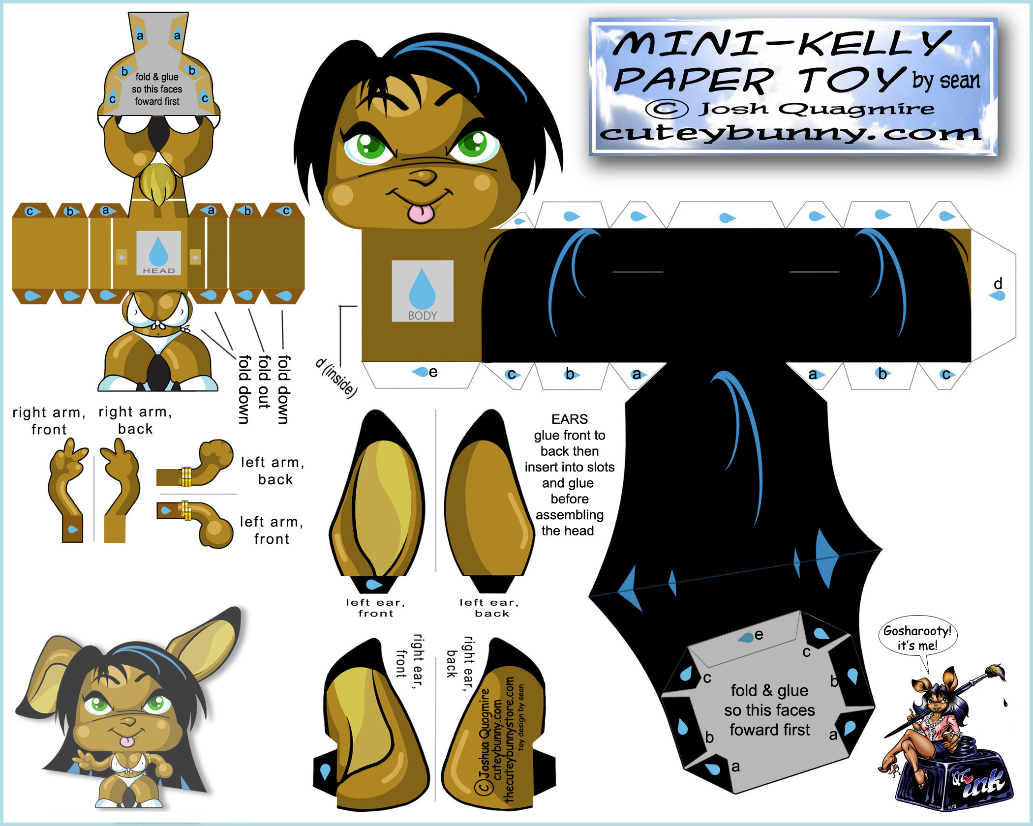 Bunny Doll Mini-Kelly Printable